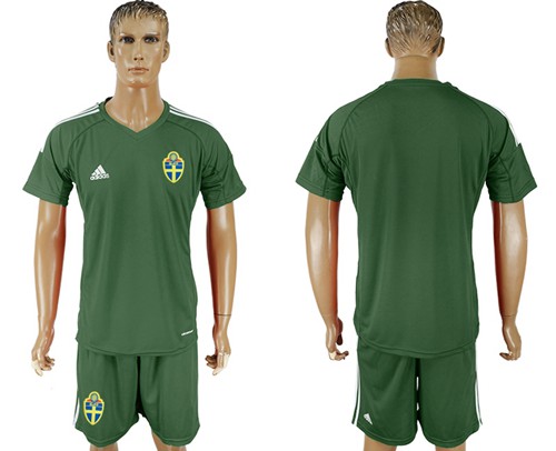 Sweden Blank Green Goalkeeper Soccer Country Jersey